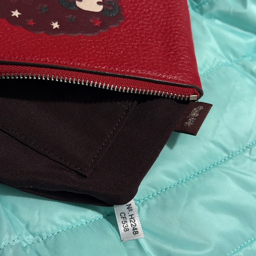 Coach Aries Red Leather Wristlet EUC HTF - Picture 7 of 13